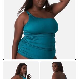Cacique Teal One-Shoulder Swimsuit